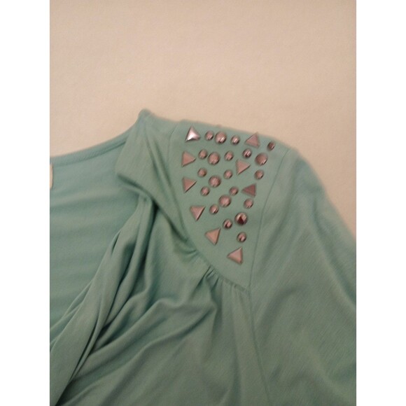 Michael Kors Women Medium Top L/S Embellished Cowl Neck Turquoise - Picture 4 of 11